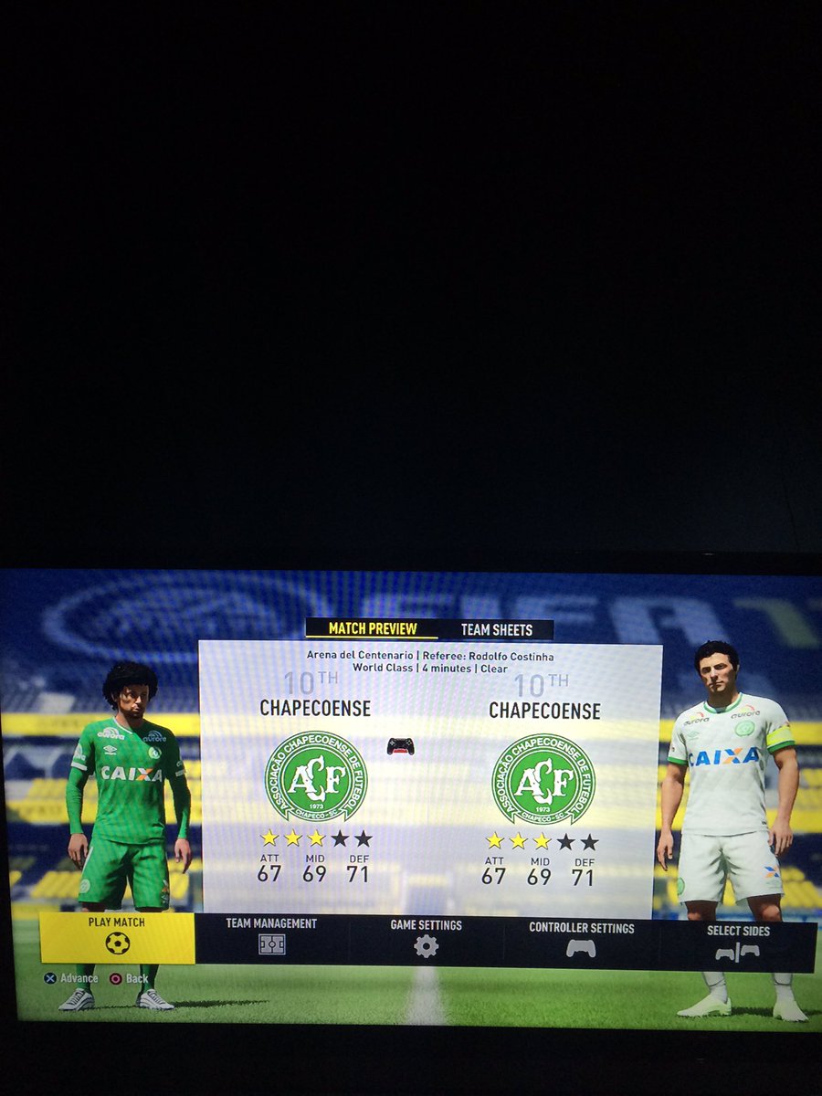 PeterJrJacob's tweet photo. #ForçaChape #PrayForChape #FIFA17 @ChapecoenseReal @EASPORTSFIFA @FIFA_INDO @KomunitasFIFA https://t.co/leDeGLUU0r