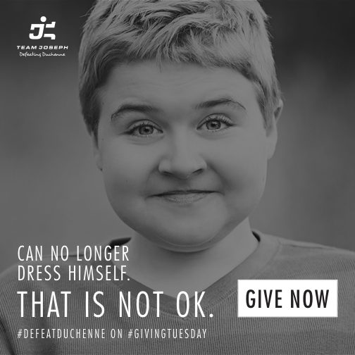 TeamJosephInfo's tweet photo. Can no longer dress himself. #THATISNOTOK. GIVE NOW to #DefeatDuchenne. https://t.co/cm48V35eLv #GivingTuesday https://t.co/TM8DMD51S9