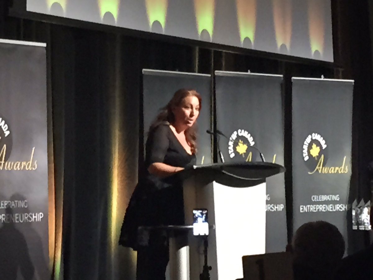 "When we can't figure it out, we collaborate. When we fall, we rise." Inspiring words from <a href="/MarissaMcTasney/">MarissaMcTasney</a> at tonight's #StartupCanAwards