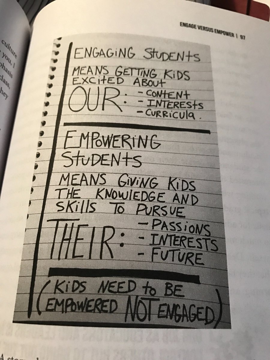 lizgon7's tweet photo. A6 #kmechat #InnovatorsMindset 
Kids need to be empowered, NOT engaged. ~ George Couros https://t.co/K0As63zc3d