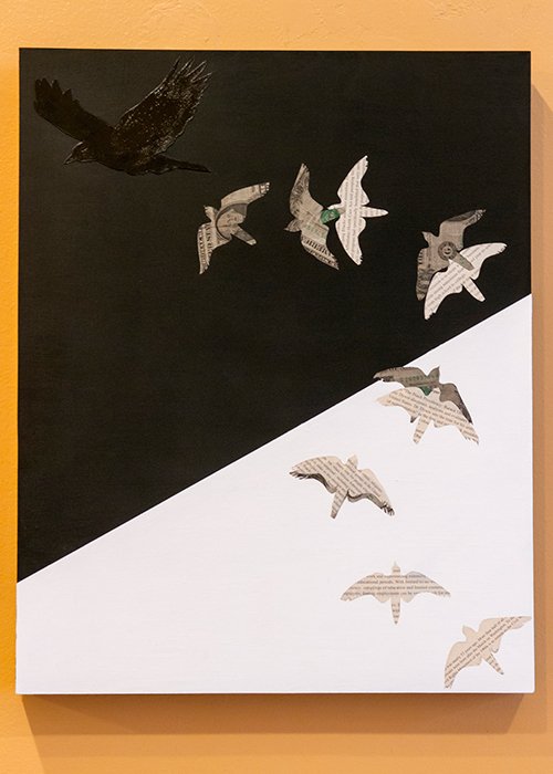PhillipsMuseum's tweet photo. Tiffany Jones imagines what #Panel61 of #JacobLawrence's #MigrationSeries might look like today https://t.co/SicGW6WY2w #MigrationExperience https://t.co/pAC3KIVslv