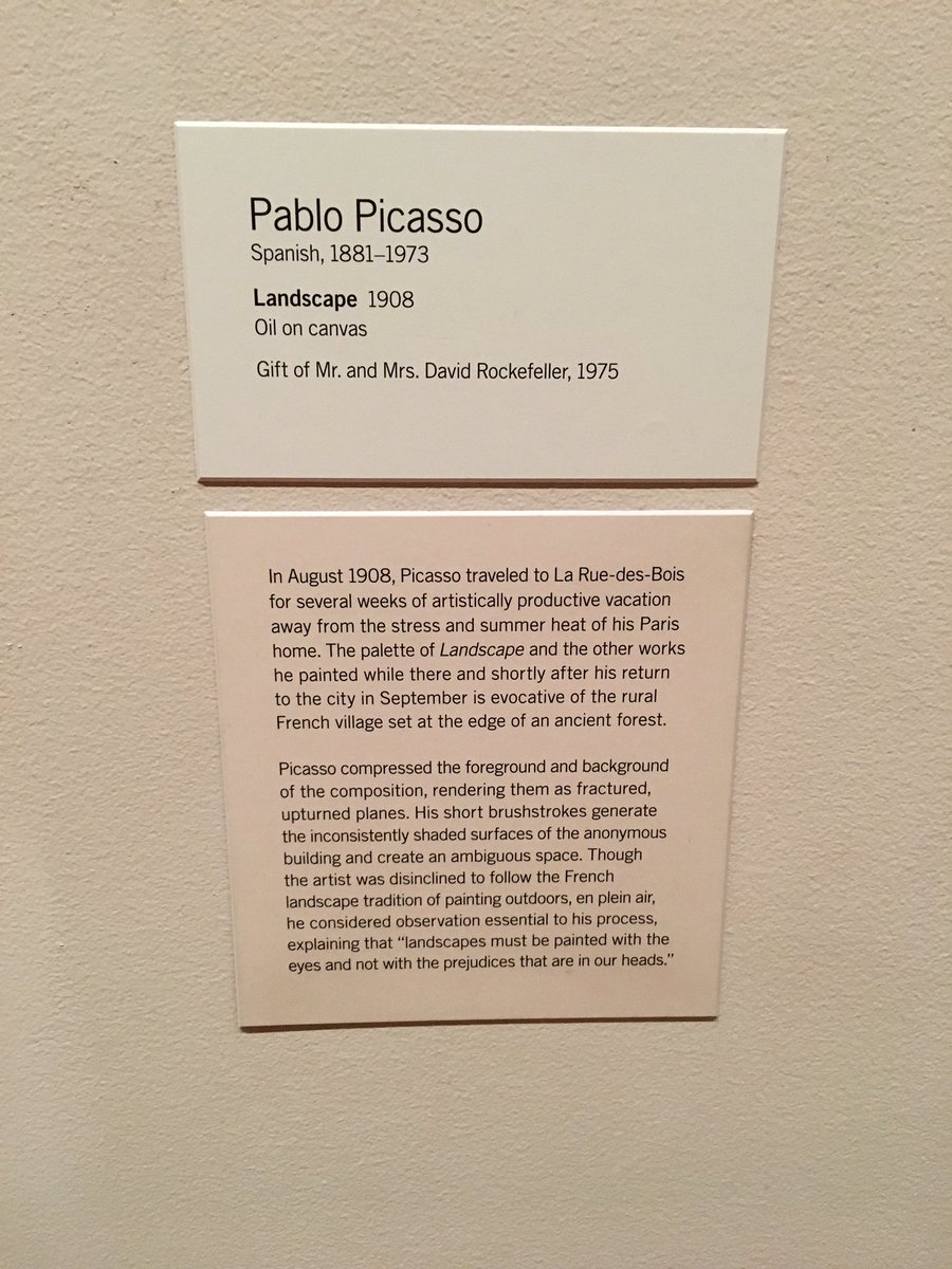 neeener_28's tweet photo. Vimos muchas obras de Pablo Picasso al MoMA. ¡Tienen los estilos muy diversos y intrigantes! Me gusta especialmente "Landscape." #2101fran https://t.co/9rLU3Y9pJT