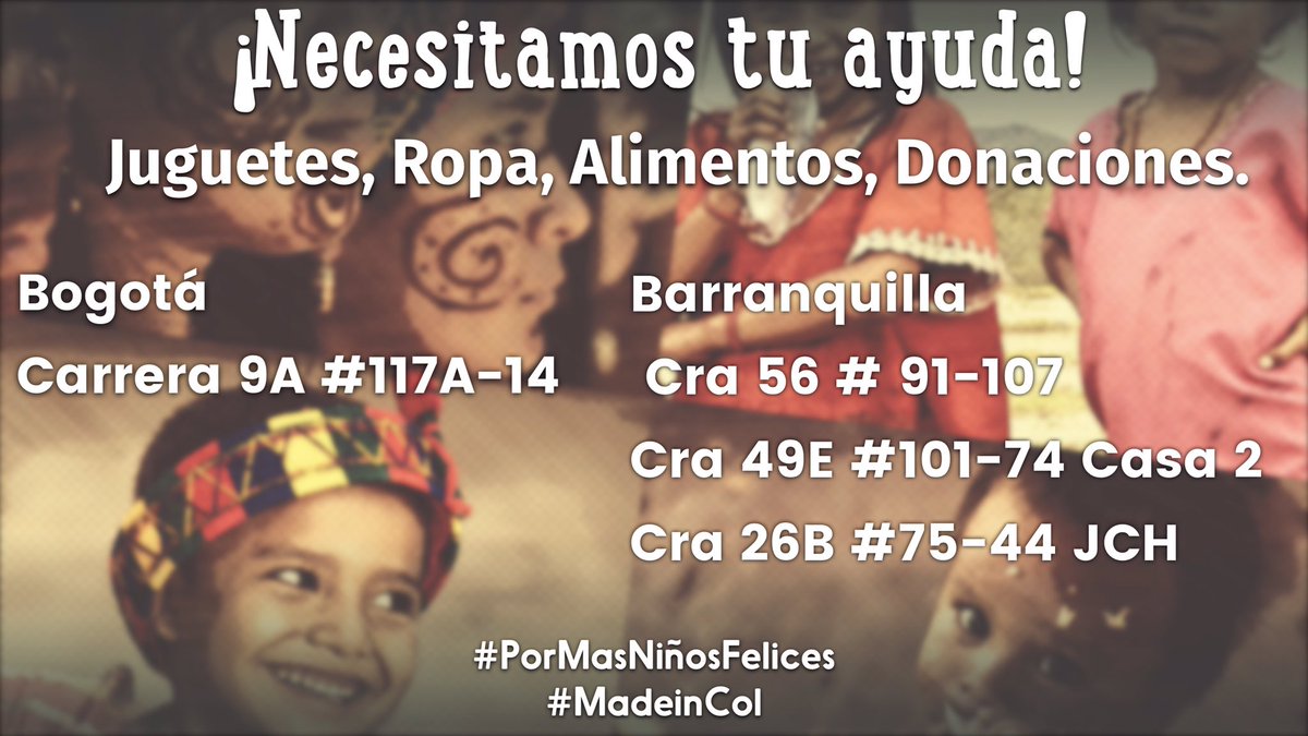 madeincol_'s tweet photo. ¡Queremos alegrarle la navidad a muchos niños pero necesitamos tu ayuda! #PorMásNiñosFelices #MadeinCol 🇨🇴❤️ https://t.co/daRi61XWv8