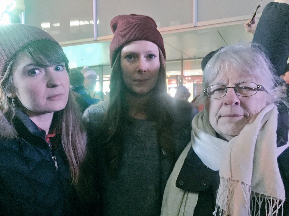 leadnowca's tweet photo. These determined women have their #kmface on, ready to resist #KinderMorgan and protect the coast in 2017. https://t.co/xT7rQogRZb