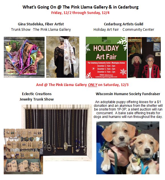 PinkLlamaBurg's tweet photo. Join us #atthellama for fun, trunk shows & the annual fundraiser for the @WiscHumane! @localfirstmke #shopsmall #shoplocal #shopcedarburg https://t.co/EmzegHc063