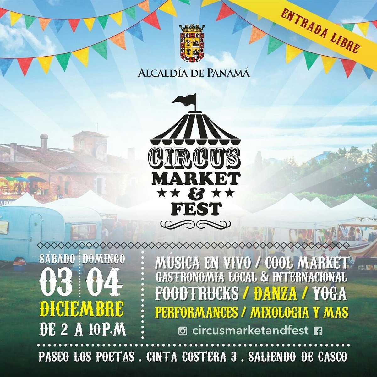 istvensa's tweet photo. Este 3 y 4 de Diciembre tienes una cita en #CircusMarketFest en Ciudad de Panamá. Te esperamos! https://t.co/2WUDjGp893