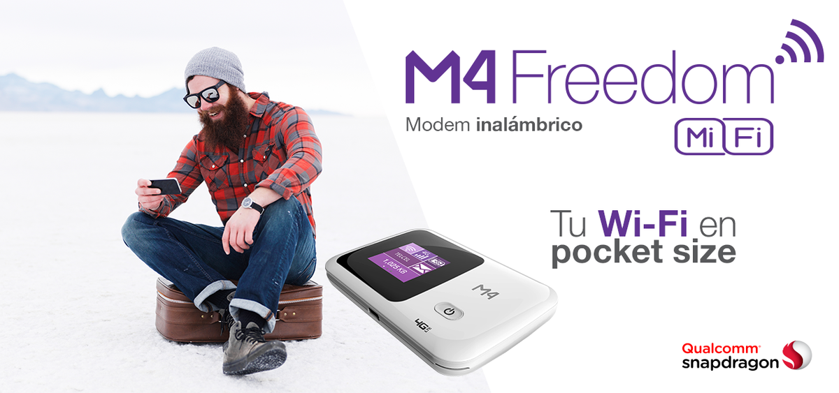 M4Connectivity's tweet photo. Si lo tuyo es estar conectado, tenemos el dispositivo perfecto para ti, #M4Freedom ¡Tu WiFi en pocket size! #ViveConectado https://t.co/S55RnBj7OV