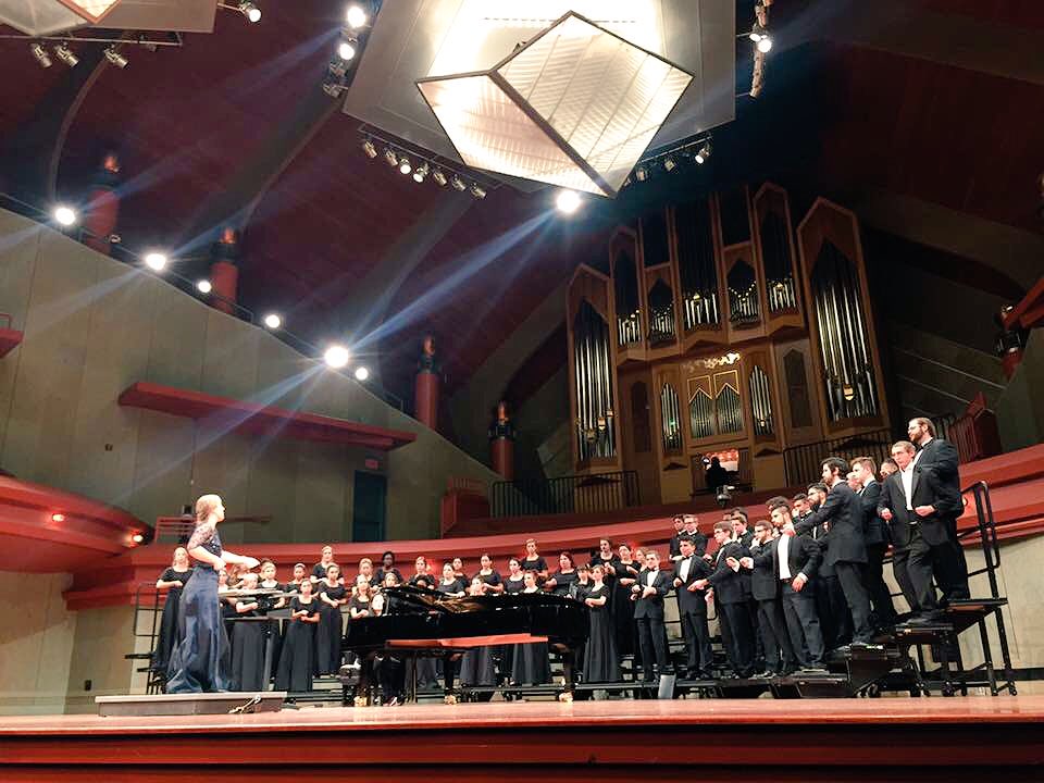 It's showtime for <a href="/UNTConcertChoir/">UNT Concert Choir</a> in <a href="/theMPAC/">UNT Murchison Center</a> and a great crowd!