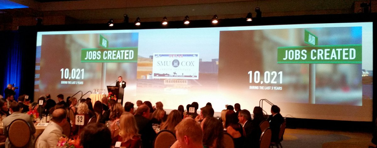 ProfSmak's tweet photo. The @SMUCox #dallas100 companies created over 10,000 jobs over the last 2 years, wow! #EntrepreneursCreateJobs https://t.co/wutJ5kpvPk