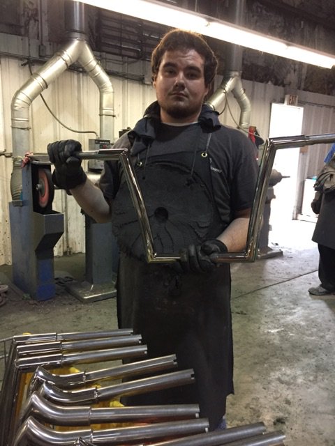 KST_Kustoms's tweet photo. ***CAUTION: ***MEN AT WORK*** 
Few of the guys who make the dream work.(#finishingtouch)#KSTkustoms #motorcycle #handlebars  #GQ #menatwork https://t.co/80Nr1Lit2x