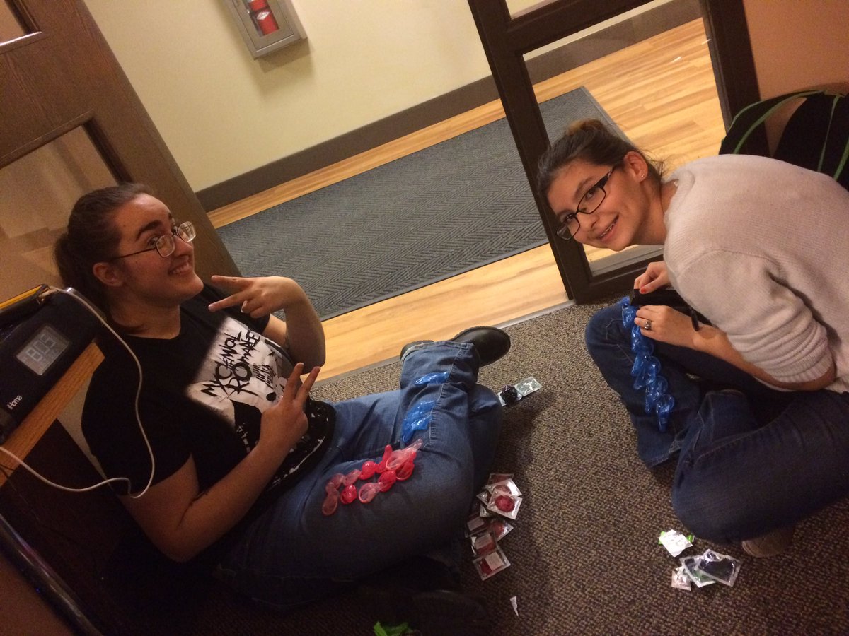 spectrumuccs's tweet photo. Making pure fashion out of expired condoms! #ProjectRunway https://t.co/WI6K4UU7tF