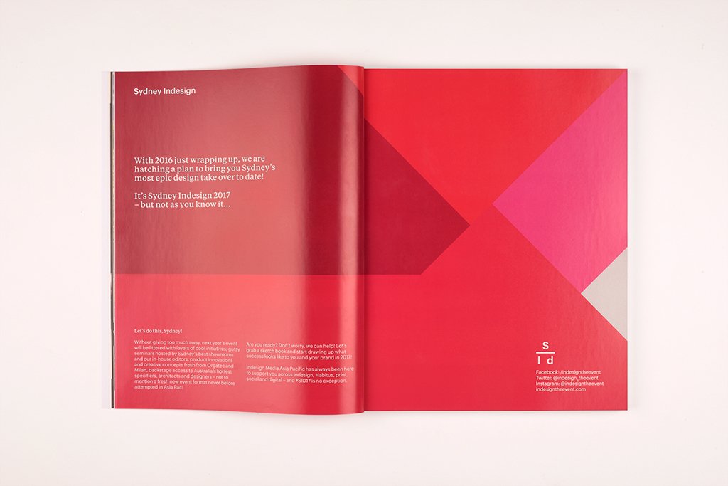 Indesign Issue Number 67, The Design Appetite Issue, features Sydney Indesign 2017 campaign, brand creative direction by HOLT.
