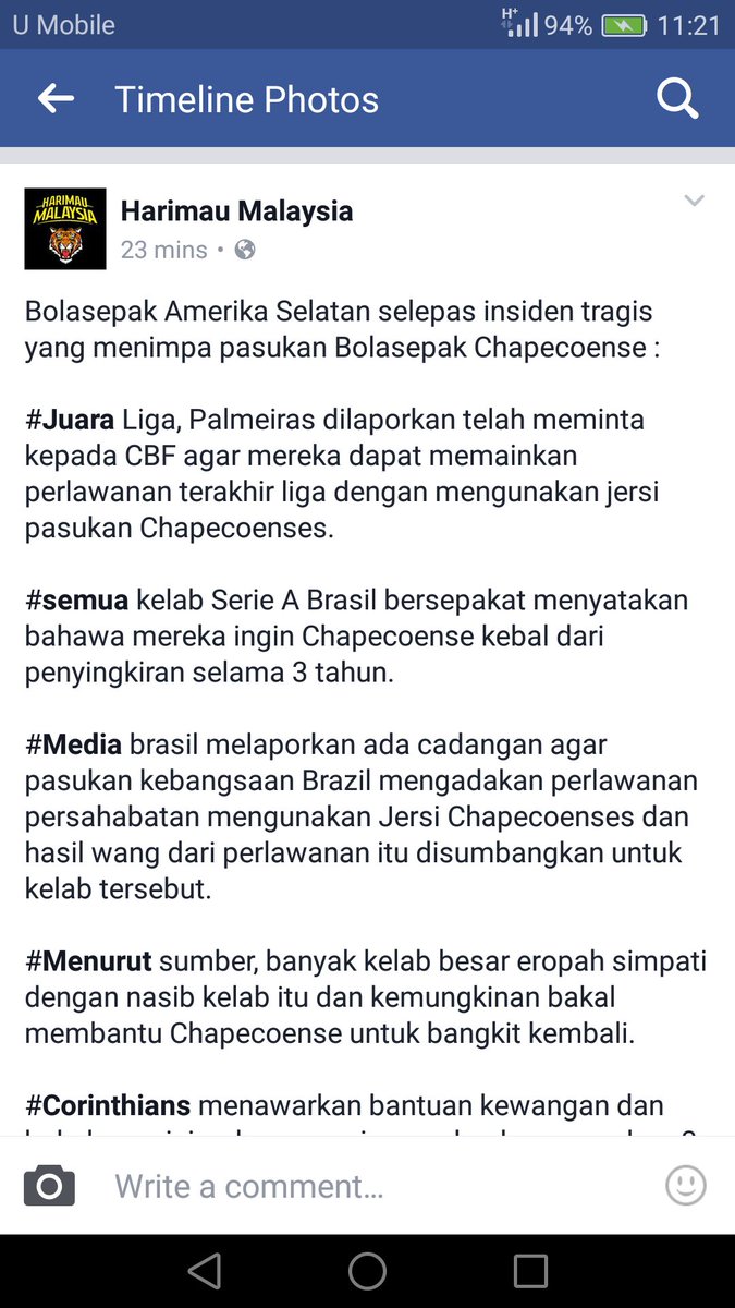hadi_nor's tweet photo. "Ala bola je pun, xyah nak emo sangat lah!" 

Now, read this!

#respect #RipChapecoense https://t.co/IjzsxsfRtk