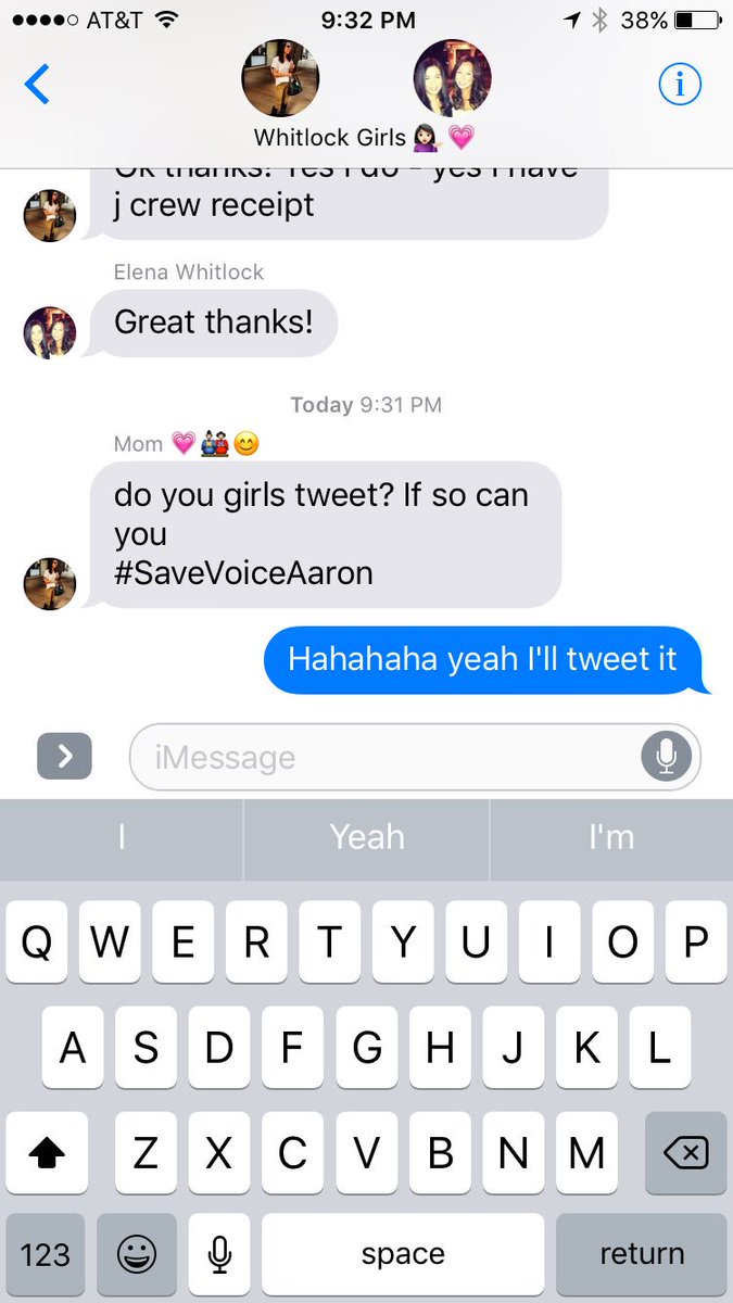 leahwhitlock22's tweet photo. When this happens... #savevoiceaaron https://t.co/G26UreJjrm