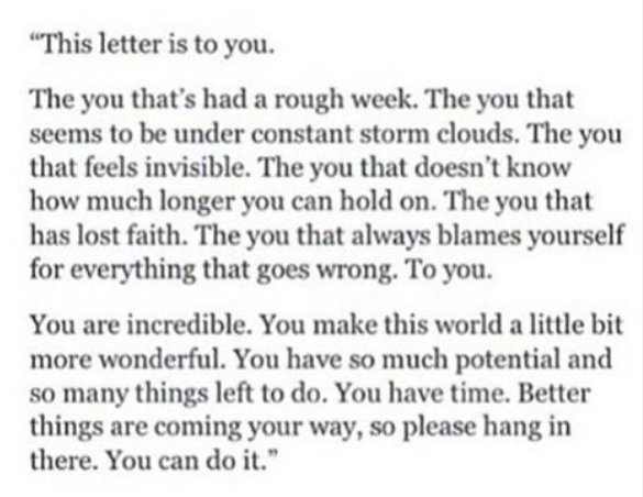 ♡

thisletteris2

>U< 

theUthatshadarufweek

theUthatseems2bunderconstantstormclouds

theuthatfeelsinvisible 

U

R

>INCREDIBLE<