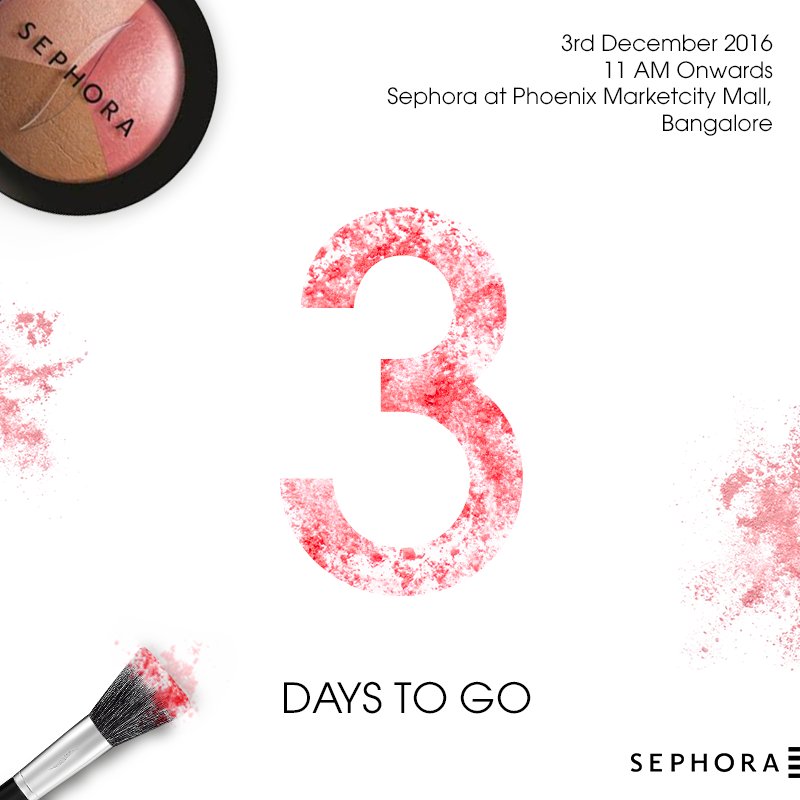 Sephora_India's tweet image. It’s almost time for you to perk up your pout and join us for the launch of Sephora at Phoenix Marketcity, Bangalore! #SephoraBackInBang