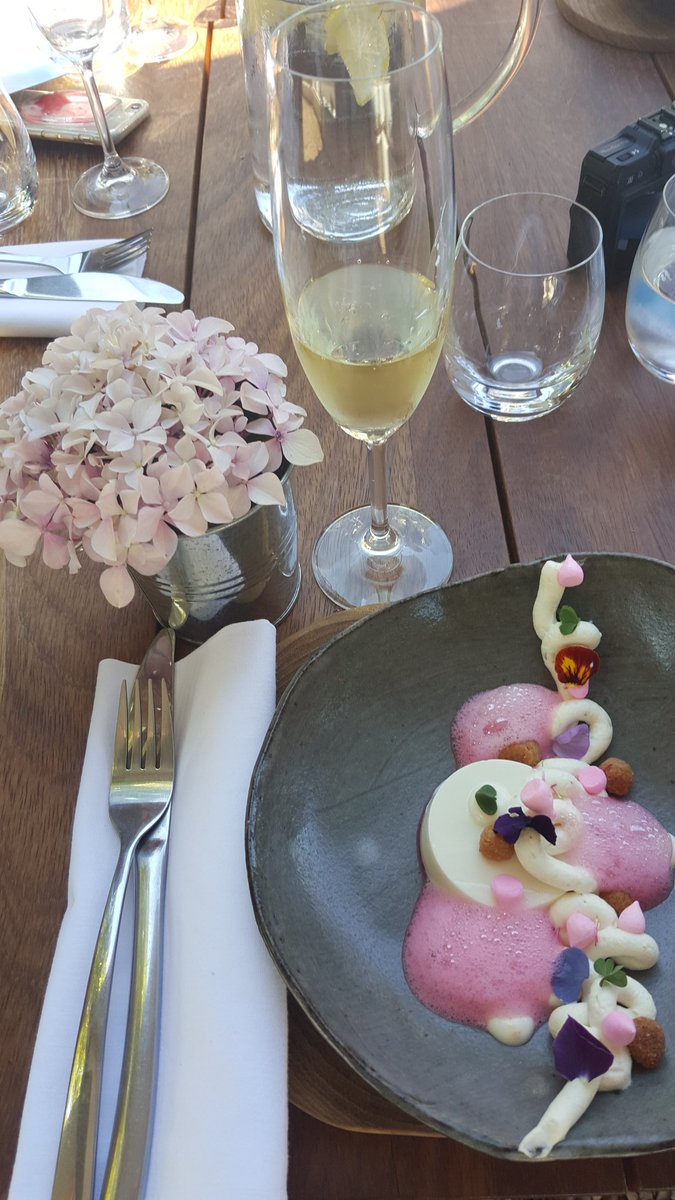 Heavenly match: Slanghoek Vin Doux with Rose and Coconut Panna Cotta <a href="/foxcroftfood/">Foxcroft Constantia</a> #breakfastwine #alldaywine