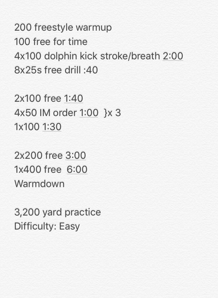 CoganUSN's tweet photo. Easy start up to swim conditioning if you aren't or weren't a competitive swimmer adjust times and stroke as appropriate. https://t.co/mKfuxhbxse