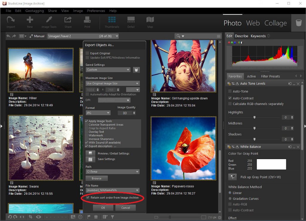 StudioLine's tweet photo. All in the right order with StudioLine
New export option "Retain sort order from Image Archive"
More info: https://t.co/nED0mv3onv https://t.co/nOO0S4qDH4