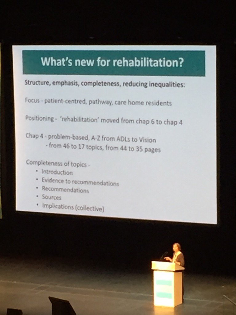 Research_OT's tweet photo. What's new in the latest edition of the RCP national clinical guidelines for stroke? Audrey Bowen #UKSF16 https://t.co/3Lrm3sDj1c