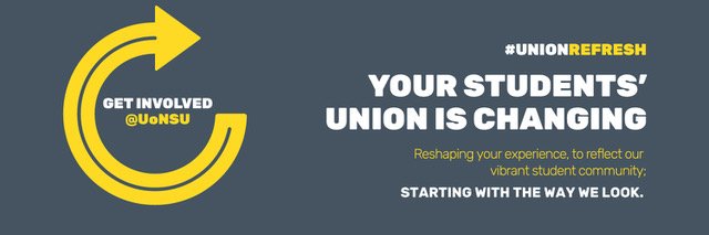 UoNSU's tweet photo. Your Students' Union is changing. It all starts with the way we look.
https://t.co/HX3F0JbucD #unionrefresh https://t.co/NhdvDPXTaa