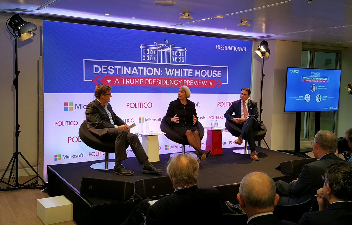 annatobur's tweet photo. Fascinating debate this morning on the new US administration with Washington DC insiders Anita Dunn & @HolmesJosh #DestinationWH https://t.co/f3bT7NaNfB