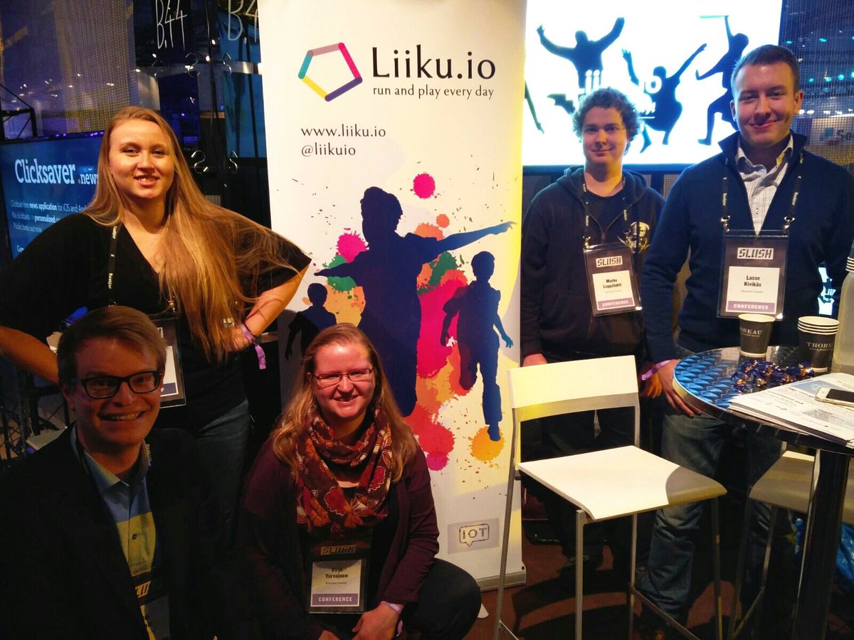 Liikuio's tweet photo. Liiku.io at #slush2016 booth B45 till 12:30! Come to talk about #gamifying, #edtech, #fun #exercise and #health! #yritystehdas https://t.co/CBILsnneEc