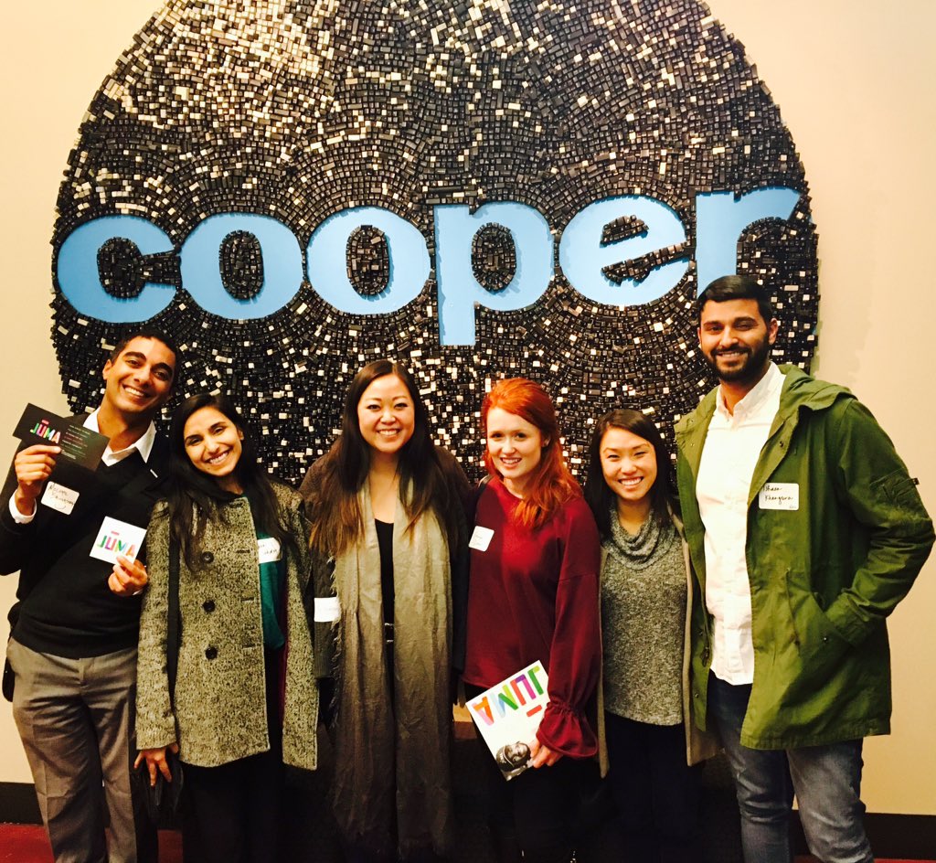 cooper's tweet photo. Some of the awesome @JumaVentures team celebrating #GivingTuesday at cooper. #collegeset #books4youth https://t.co/jxMb8It7zq