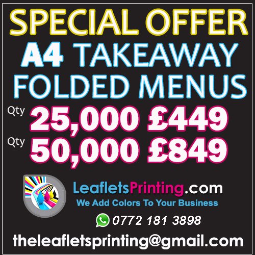LeafletsP's tweet image. Special Takeaway / Restaurant Menus Printing Offer !!
Email theleafletsprinting@gmail.com
Whatsapp 0772 181 3898
leafletsprinting.com