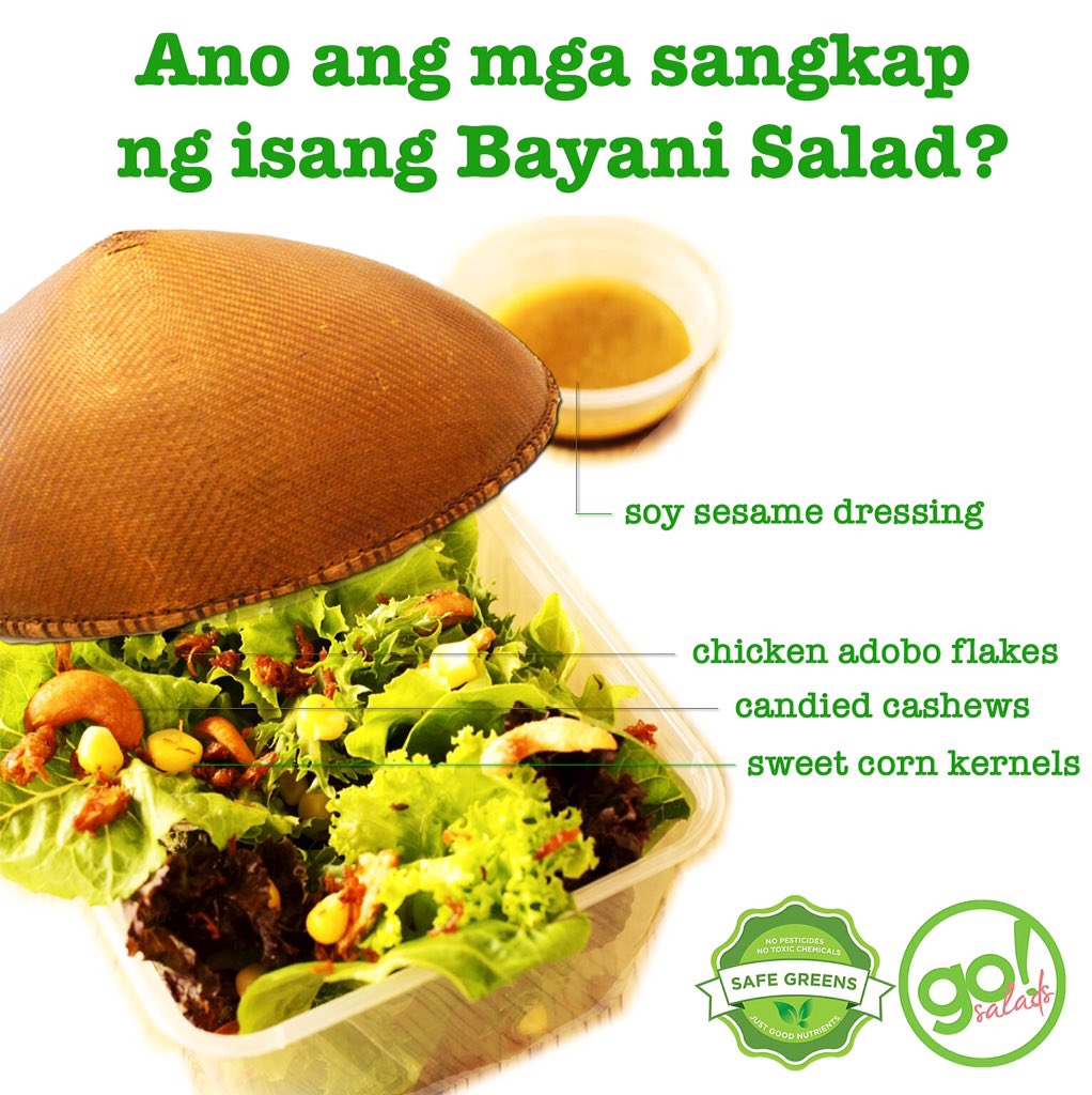gosalads's tweet photo. Pagpupugay sa isang #TunayNaBayani 🇵🇭 Maligayang Araw ni Bonifacio! 💚 #TunayNaBayaniSalad https://t.co/Vxgn6duXHC