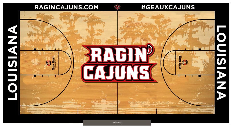 pespos114's tweet photo. Wow, how's that for detail. My new favorite court. #GeauxCajuns #SwampScene @Connor_Sports https://t.co/agXW8Mnev5