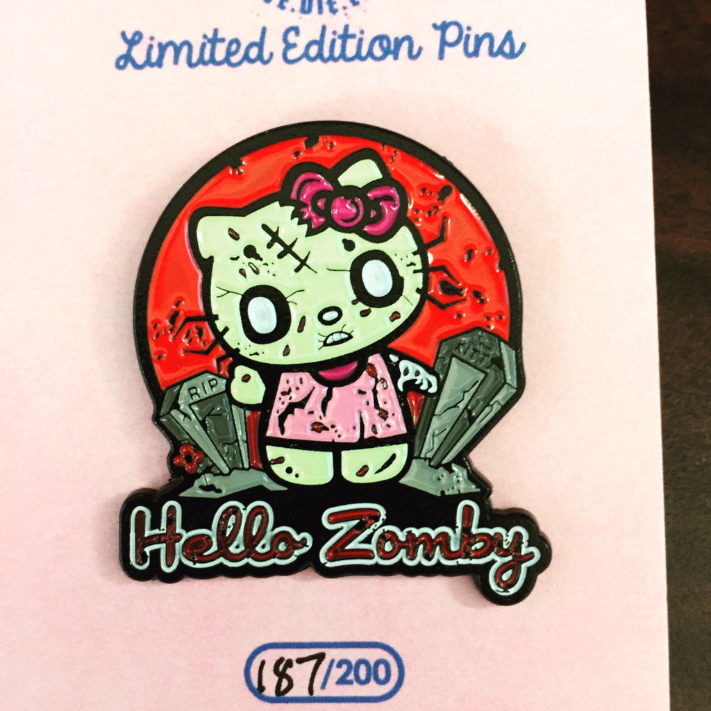 Highkickart's tweet photo. Limited zombie pet pins! Link in my bio ! 🔥🔥🙀 #pins #kitty #teenoevil #HelloKitty https://t.co/eIYSG4o2mX