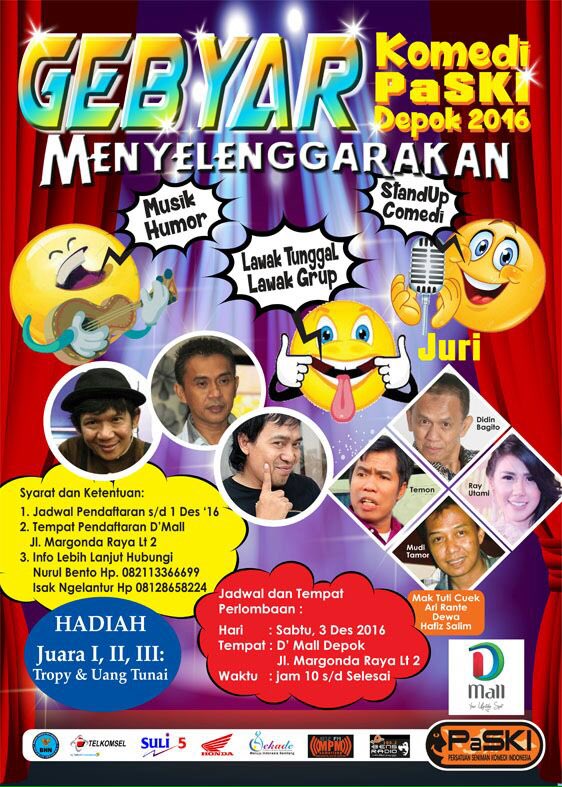 CME_Pro1's tweet photo. @bonapaputungan ikuti LOMBA MUSIK HUMOR @DmallDepok tgl 3 des'16 rebut hadiah jutaan rupiah, daftar lgs tweet ke sini https://t.co/hkwzJkpNAq