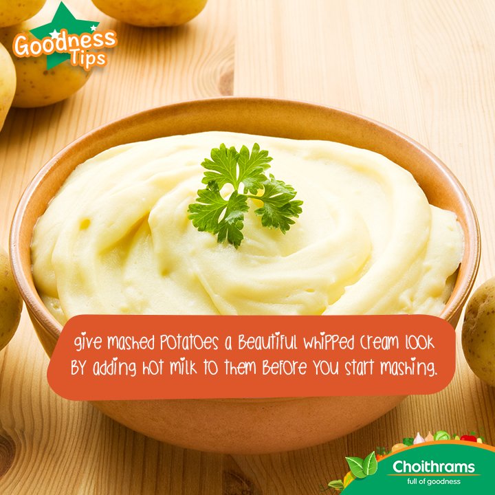 choithramsuae's tweet photo. Here's a goodness tip to make your mash potatoes look delicious! #GoodnessTips #Choithrams https://t.co/5HRdLTVtel