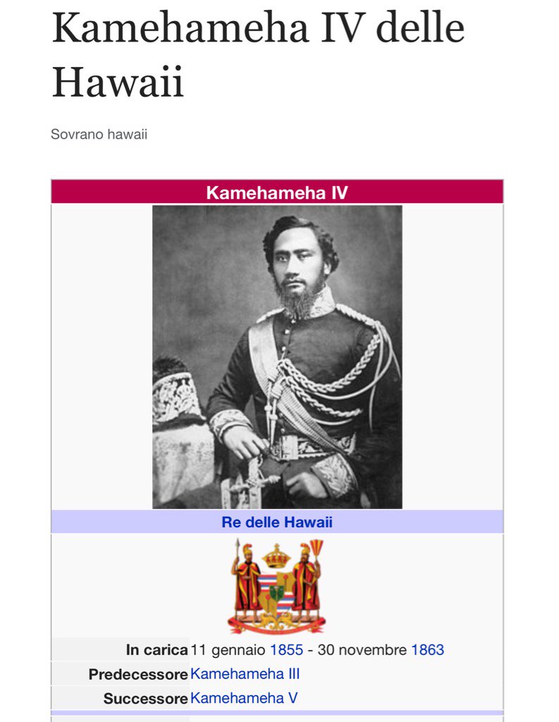 TristeMietitore's tweet photo. #MorivaOggi Kamehameha IV, re delle Hawaii ed inventore dell'Onda Energetica. https://t.co/obMOt8lJgR
