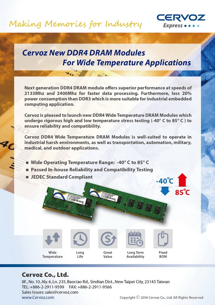 #Cervoz
#DDR4
#WideTemp.