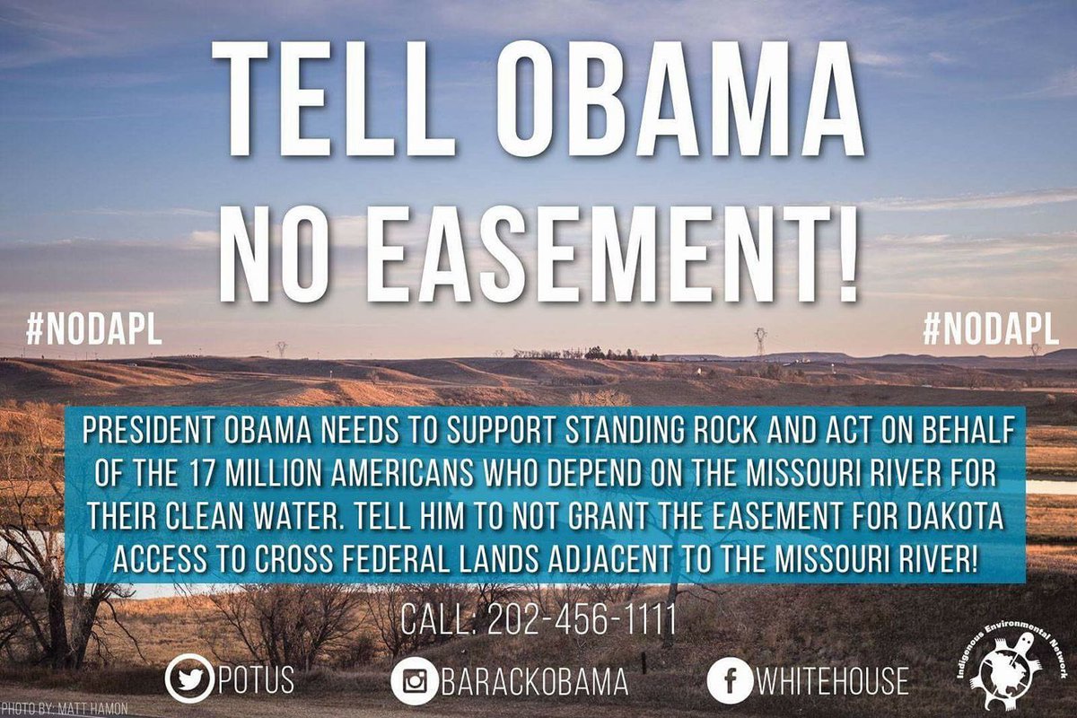 AmIndNews's tweet photo. #NoDAPL CALL THE @WhiteHouse AT 202-456-1414 TELL @POTUS TO #HonorTheTreaties #MniWiconi #StandingRock #WaterIsLife https://t.co/fAtWUxZBV1