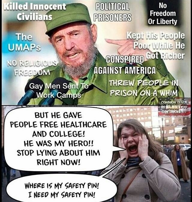 KaleiJoseph1's tweet photo. #Libtards #safespaces #sjw #castroisdead #longlivefreedom https://t.co/e6z232ehWs