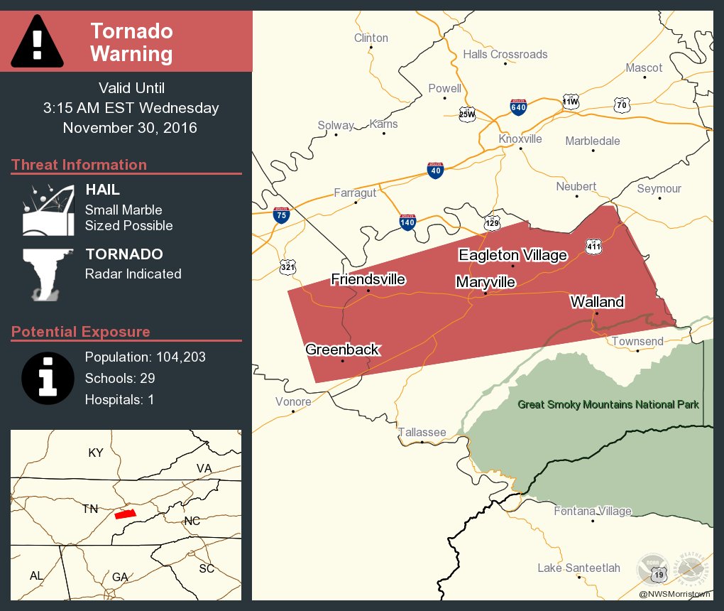 NWS Tornado on Twitter "⚠️ Take Cover! Tornado Warning including