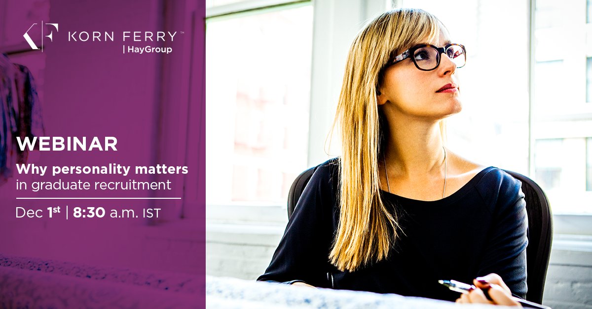 Join us tomorrow at 8:30 a.m. IST to learn why personality matters in graduate recruitment.  bit.ly/2gx2wOE