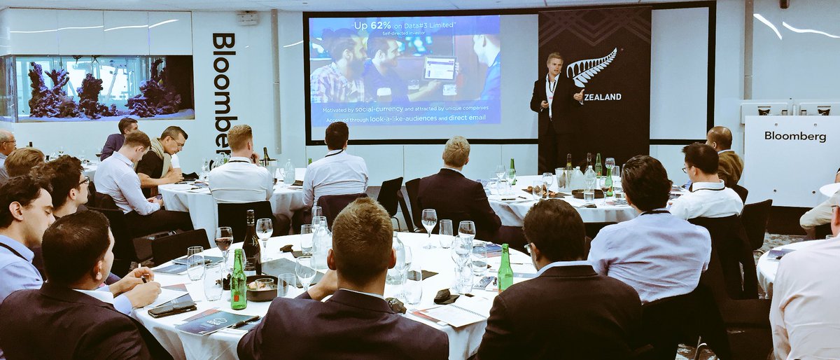 MD of Shareclarity, Daniel Kieser, showcasing their real-time company analysis products  at Bloomberg tonight <a href="/shareclarity/">Shareclarity</a> #NZTechShowcase