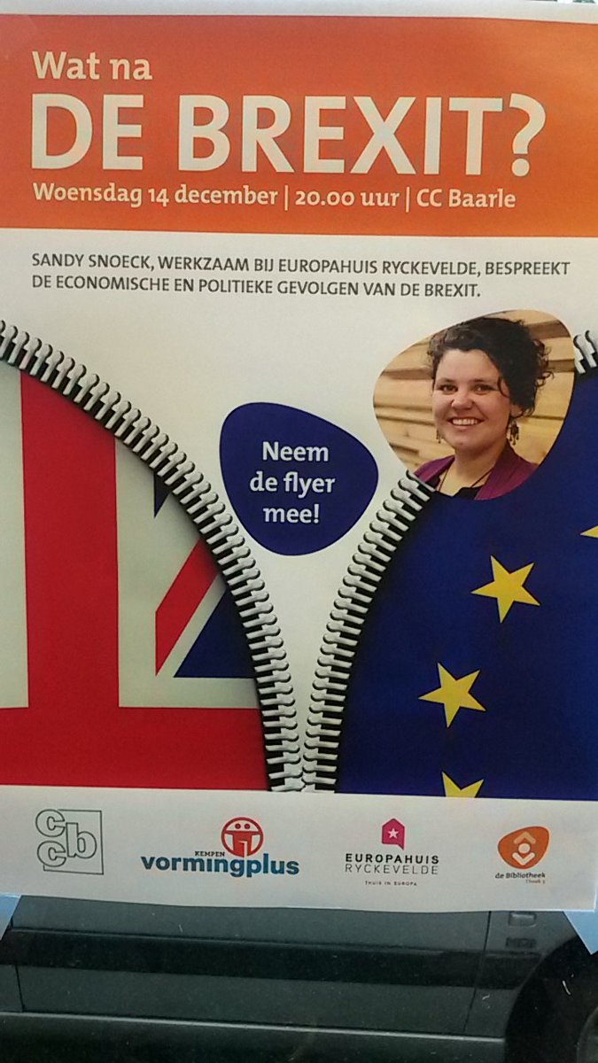 theek5's tweet photo. Brexit, wat zijn de gevolgen. @Sandy_Snoeck van @ryckeveldevzw vertelt het verhaal wo 14 dec in bibliotheek Baarle. https://t.co/uRIN1oX3qM https://t.co/7a6JeB6DoP