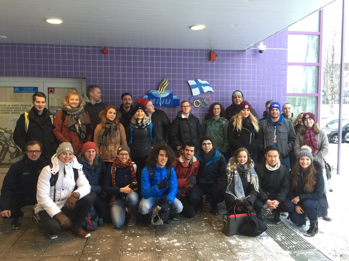 AilaBlondi's tweet photo. Sport International course students from @JAMK_fi @suny_cortland @BiLGiOfficial visiting Finland's Olympic Research Center @SBSFinland https://t.co/UU7y4F4PeF