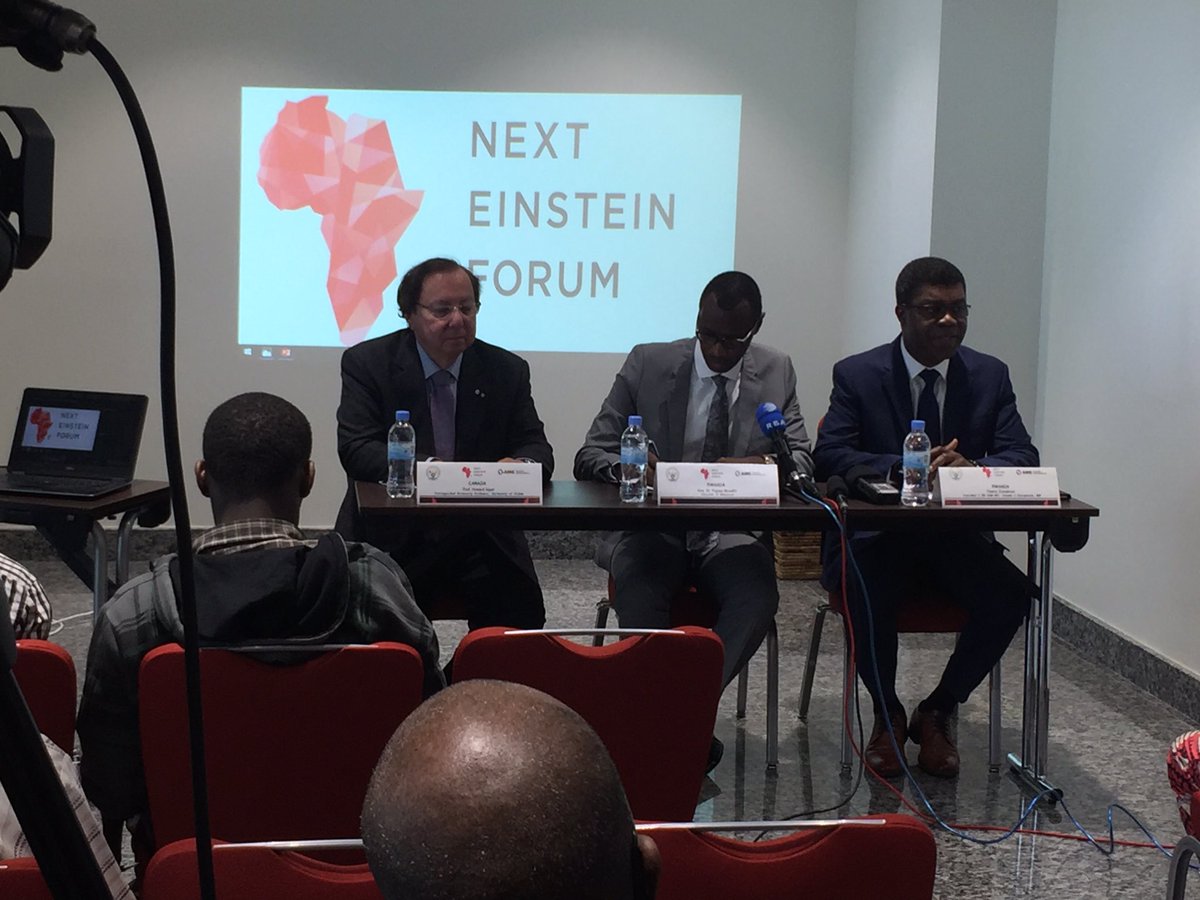 MikeKayonza's tweet image. Press Conference for Next Einstein Form Ministerial Meeting underway #AfricasEinsteins #Rwanda_Edu