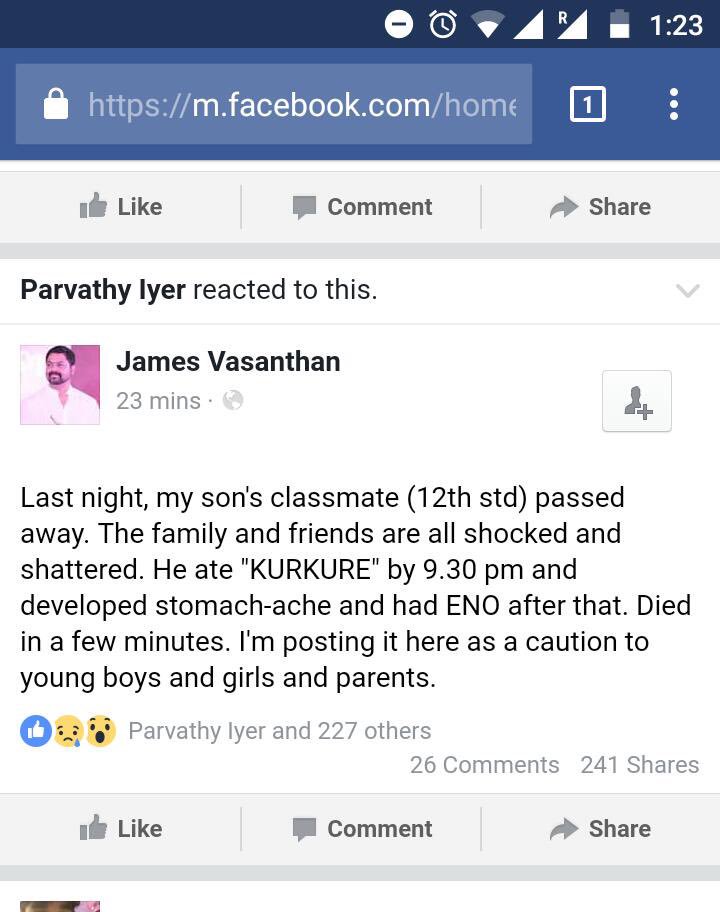 Came across this very disturbing post!Request everyone to share as much as possible&amp;take precautions, May God give strength to d family😞😞