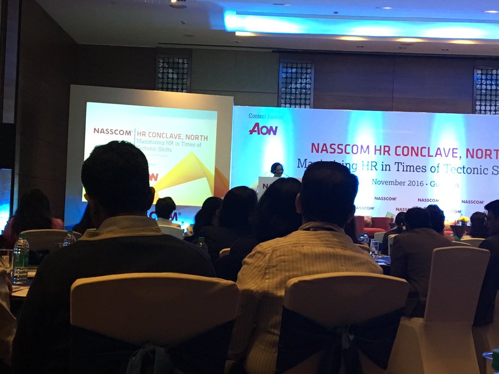 runamaitra's tweet photo. #nasscom @nasscom @aon great beginning by soumitra Dasgupta n Sangeeta maximizing HR in times of #techtronics shifts https://t.co/GIagUV92vY