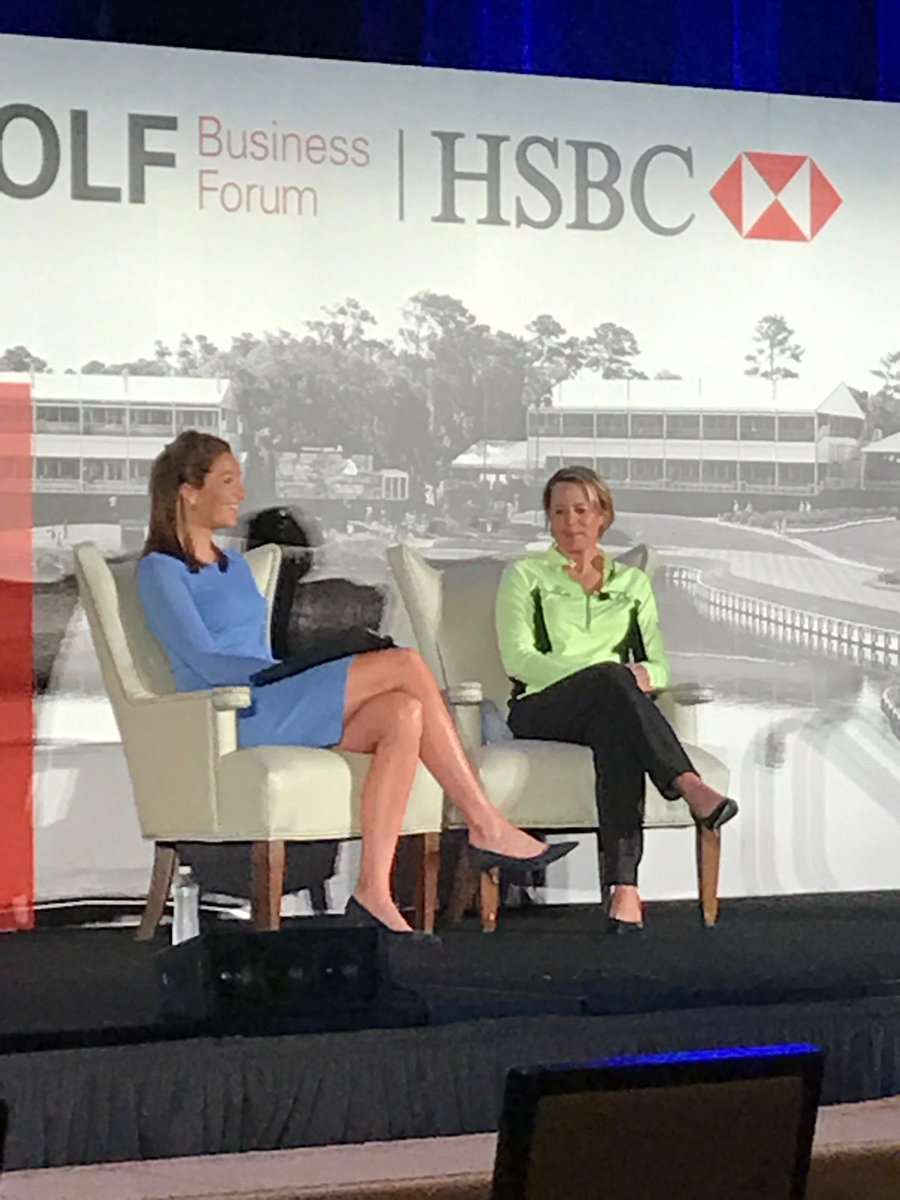 MetricsFirst's tweet image. Day 2 at @_GolfBusiness starts with Annika!