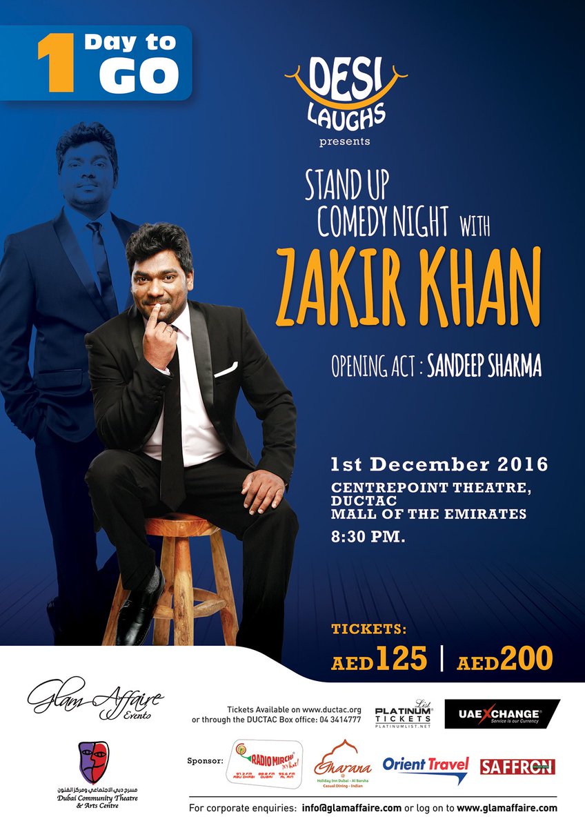 GlamAffaire's tweet photo. 1 Day to go, have you bought your tickets yet?
 Warna aapka sakht launda bura maan jaayega !!
Tickets at https://t.co/fmvkBqG8EJ
@Zakirism https://t.co/PnIerMTkp5