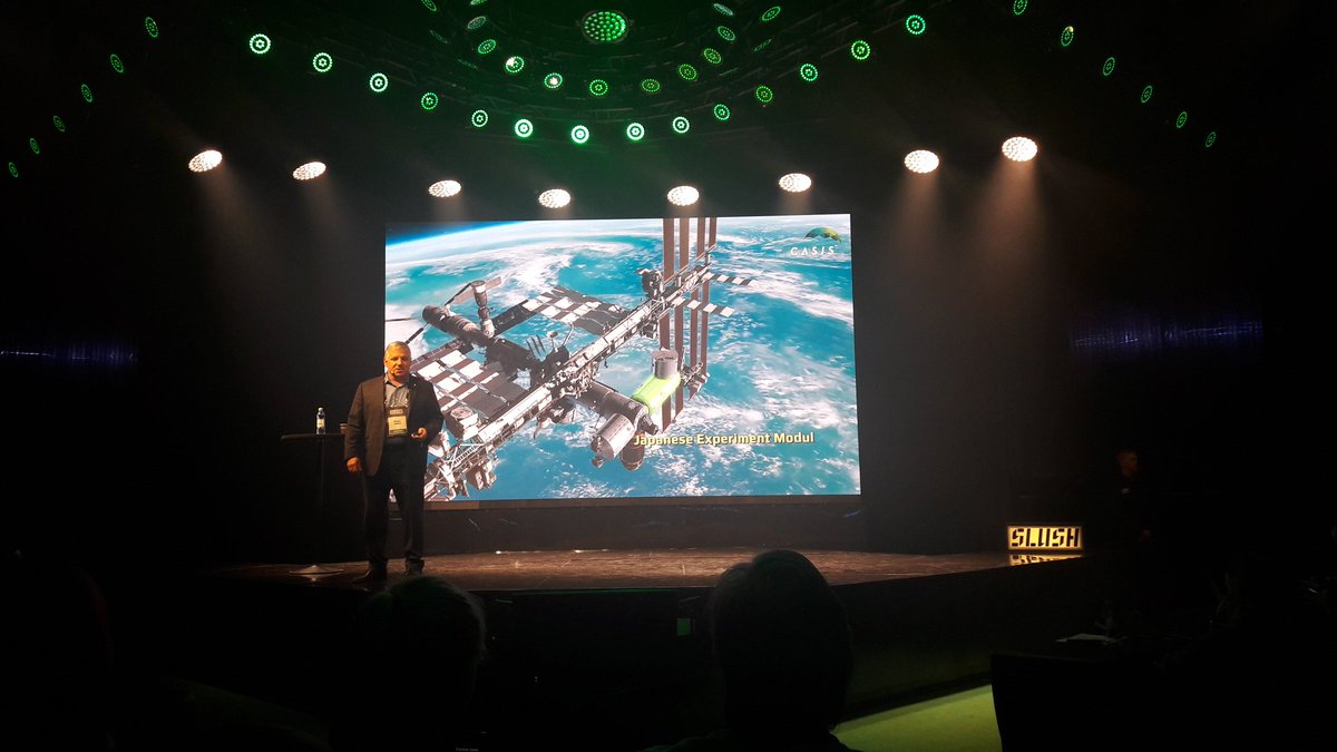 spacenation's tweet photo. "We shouldn't just be passangers on our spaceship called Earth but crew who takes care of it" @Astro_Box #slush16 #spacenation https://t.co/M7NP60M0mT