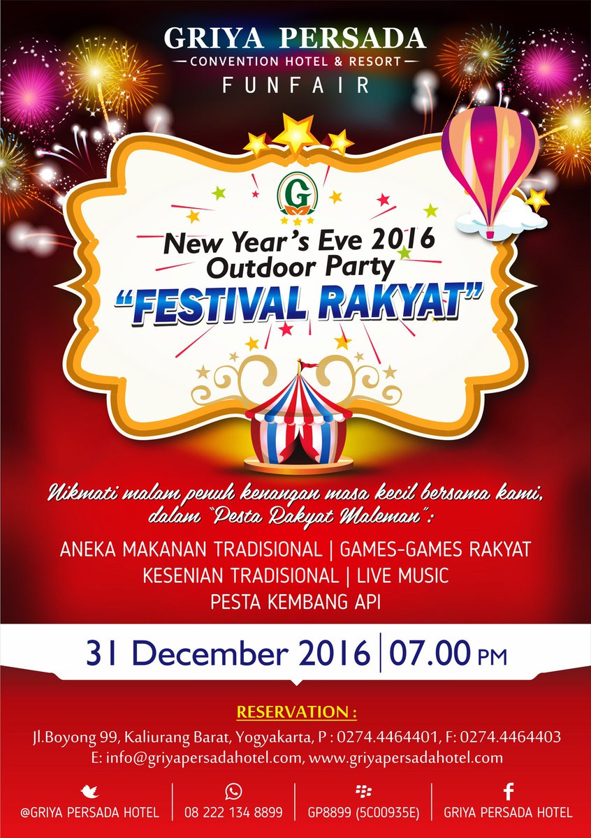 Meriahkan malam tahun baru kalian bersama kami di #griyapersadahotel